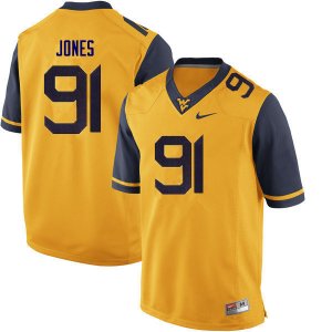 Men's West Virginia Mountaineers NCAA #91 Reuben Jones Gold Authentic Nike Stitched College Football Jersey MF15H32KV